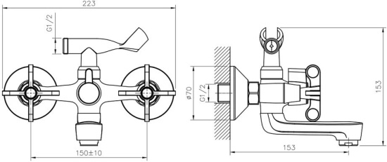 Смеситель для ванны Rossinka RS42 RS42-83