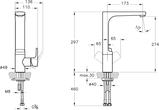 Смеситель для кухни VitrA Sento A42156EXP