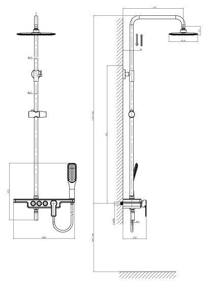 Душевая стойка D&K Berlin Humboldt DA1443712B13
