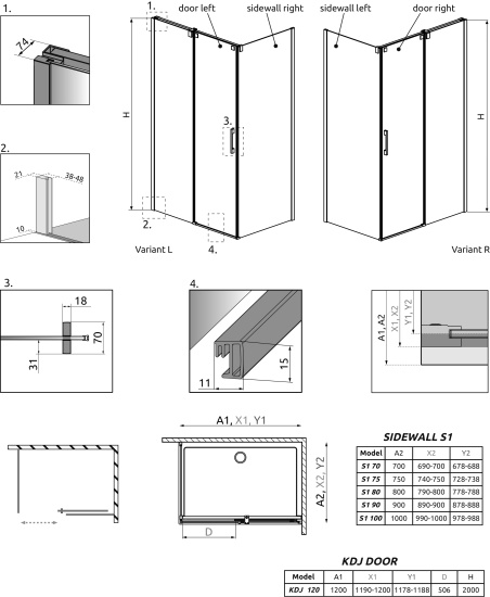 Душевой уголок Radaway Espera KDJ 120x80 R
