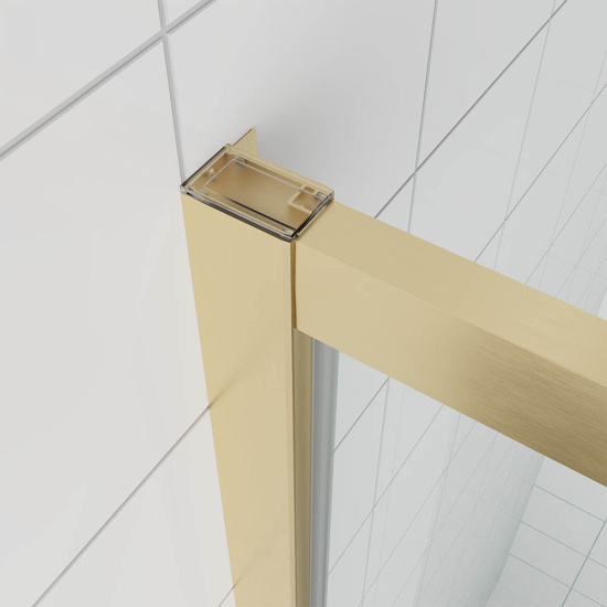 Душевая дверь в нишу Veconi Ottimo P20 G OP20G-120-01-C9, профиль золото брашированное, стекло прозрачное