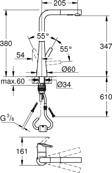 Смеситель для кухни Grohe Zedra 32553DC2 суперсталь