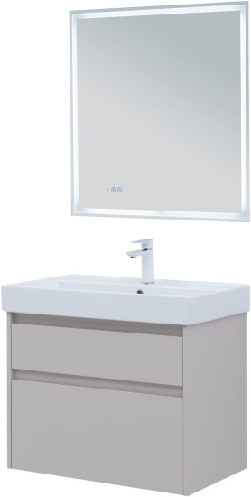 Тумба с раковиной Aquanet Nova Lite 2.0 75 2 ящика, бежевая