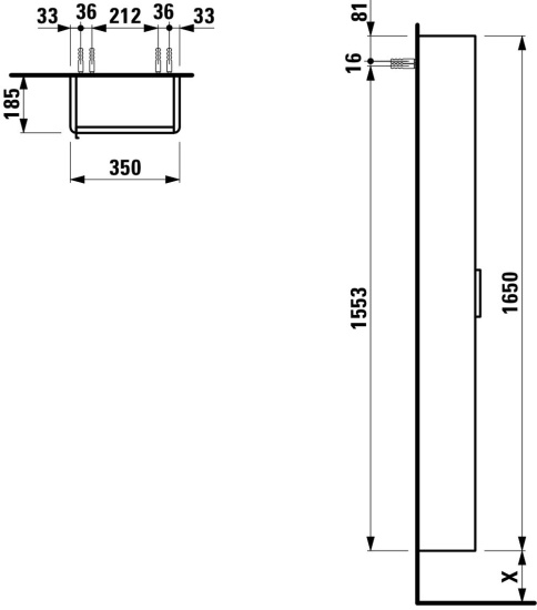 Пенал Laufen Base 4.0264.2.110.260.1 R, белый матовый