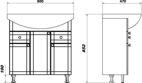 Мебель для ванной Sanstar Лира 80