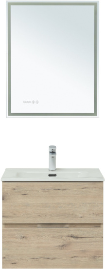 Мебель для ванной Aquanet Алвита new 60 подвесная, дуб веллингтон белый, с ящиками