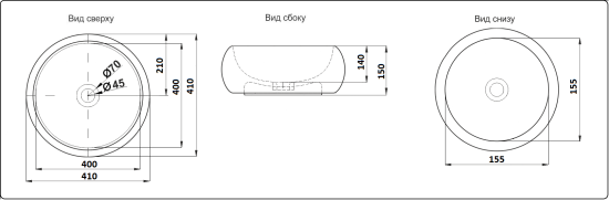 Накладная раковина CeramaLux 78217
