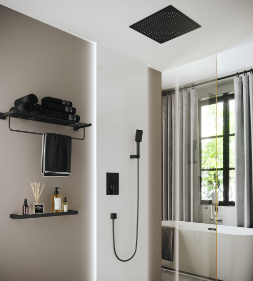 Душевая система Timo Selene SX-2029/03SM черная встраиваемая