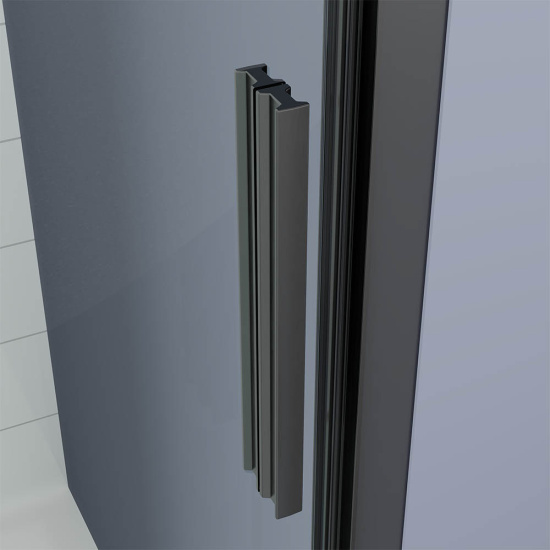 Душевая дверь в нишу Veconi Ottimo P20 GR OP20GR-110-01-C9, профиль графит брашированный, стекло прозрачное