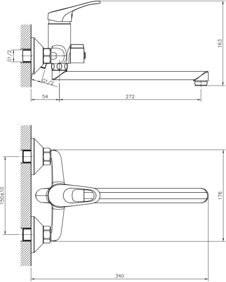 Смеситель для ванны Decoroom DR21 DR21043 универсальный
