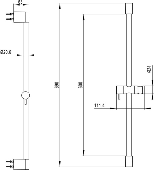Душевая штанга Villeroy & Boch Embrace TVS1086001161