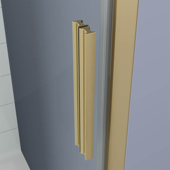 Душевая дверь в нишу Veconi Ottimo P20 G OP20G-110-07-C9, профиль золото брашированное, стекло матовое