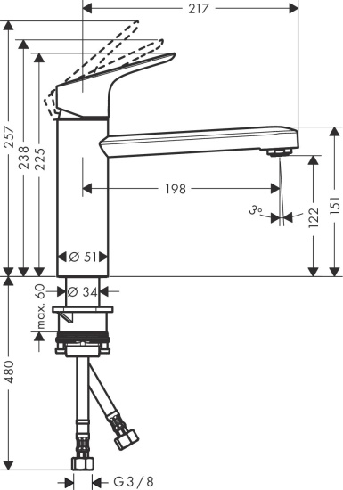 Смеситель для кухни Hansgrohe Focus M43 71816000 хром
