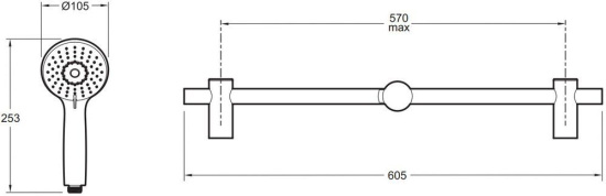 Душевой гарнитур Jacob Delafon Oscar E29848-BL