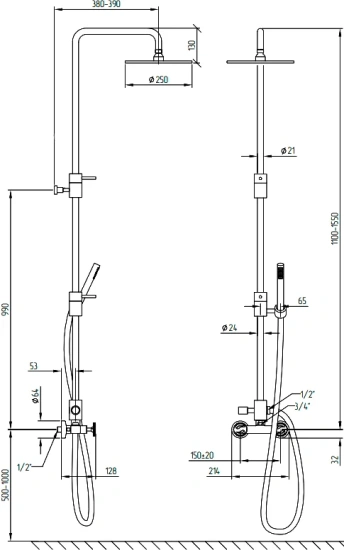 Душевая стойка Migliore Reversa 31848