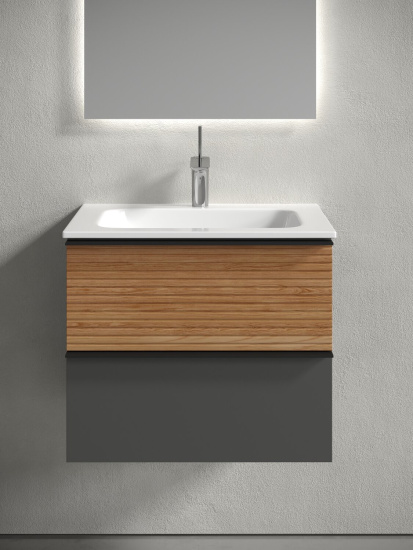 Тумба с раковиной Sancos Delta 60 дуб красный/графит, DL60GR