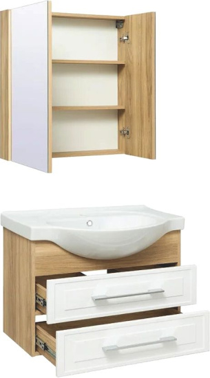 Зеркало-шкаф Runo Дублин 70, дуб