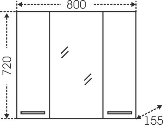 Мебель для ванной СанТа Родос (Классик) 80 напольная, 3 дверцы