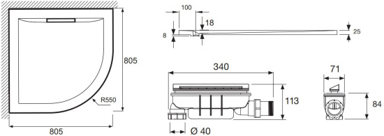 Поддон для душа Jacob Delafon Flight Pure E62322-00 80х80