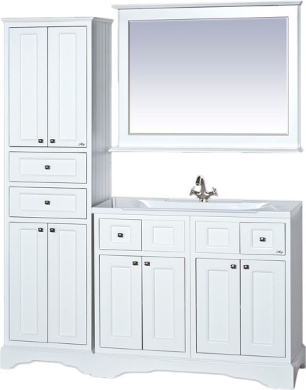 Зеркало Misty Герда 100 с подсветкой, белая эмаль