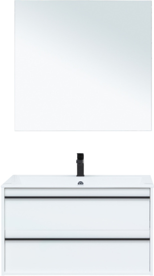 Тумба с раковиной Aquanet Lino 90 белый матовый