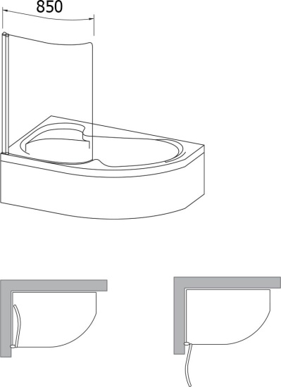 Шторка на ванну Ravak Rosa CVSK1 140/150 L Transparent, профиль сатин