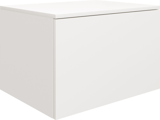 Мебель для ванной Stworki Ольборг 60 столешница дуб французский, без отверстий, с тумбой 60, с раковиной Vitra Shift черной