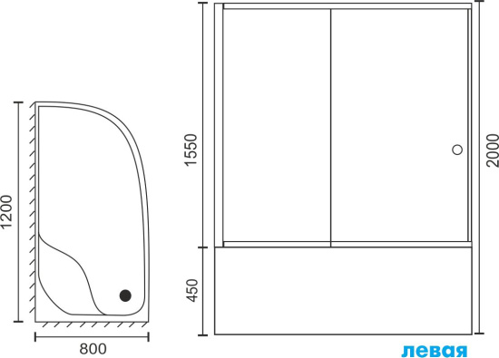 Душевой уголок Royal Bath RB 8120BK-T-L