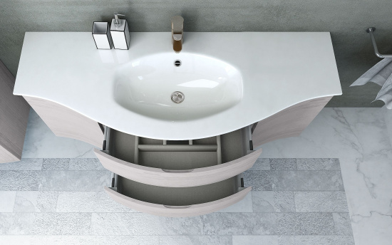 Тумба с раковиной Cezares Vague 140 rovere sbiancato