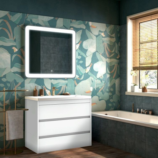 Тумба с раковиной Art&Max Family 100 напольная, Bianco Lucido