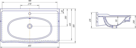 Мебель для ванной ASB-Woodline Модерн 85 антикварный орех