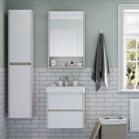 Зеркало-шкаф Aquaton Сканди 55 дуб верона