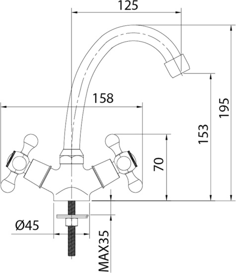 Смеситель для раковины Milardo Duplex DUPSB00M01