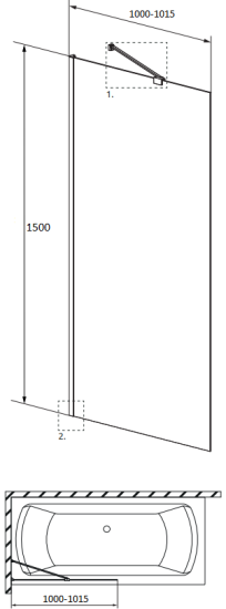Шторка на ванну Radaway Idea Black PNJ II 100