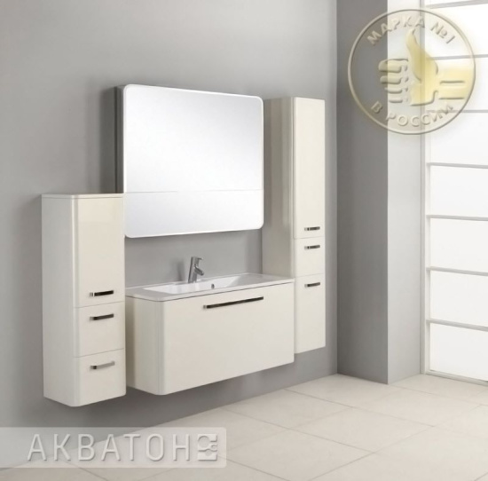 Пенал Aquaton Валенсия низкий R белый жемчуг