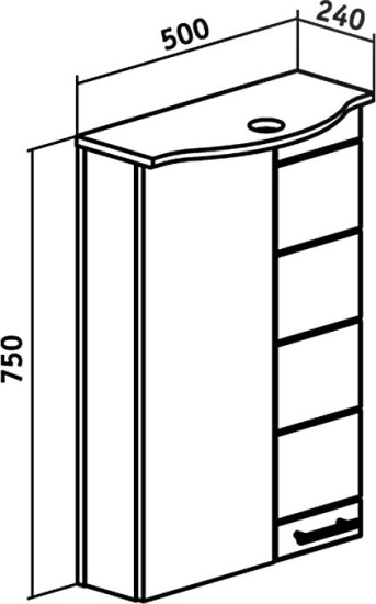 Зеркало-шкаф Runo Кипарис 50