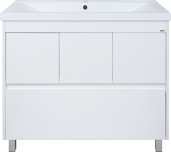 Тумба с раковиной Misty Алиса 100 напольная, белая