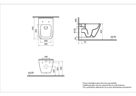 Инсталляция Vitra Integra 9856B003-7207 Square подвесной унитаз + кнопка