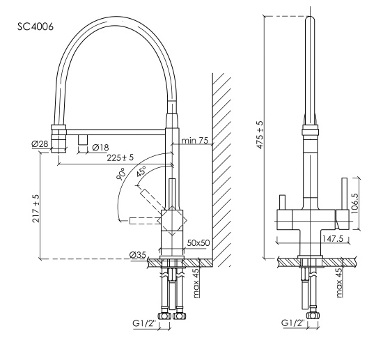 Смеситель для кухни Sancos Moro SC4006CH, хром