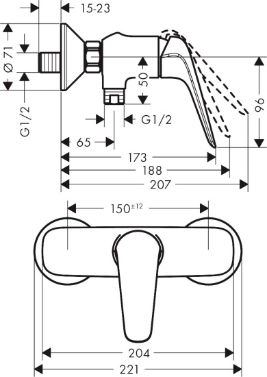 Смеситель для душа Hansgrohe Novus 71062000