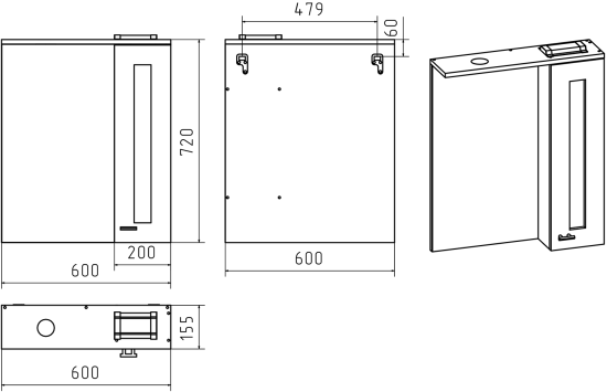 Мебель для ванной Misty Урал 60 2 дверцы