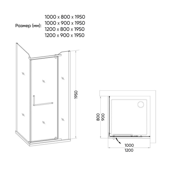 Душевой уголок Veconi Rovigo RV19-10080PR-01-19C1