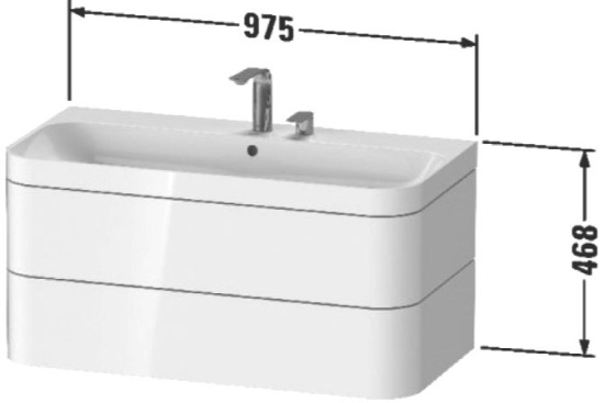 Тумба с раковиной Duravit Happy D.2 Plus 100 белая