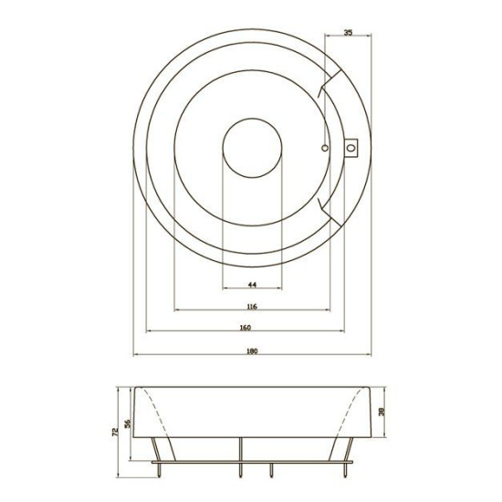 Акриловая ванна Aquatika Колизей 180 см Basic