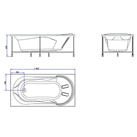 Акриловая ванна Akrilan Rio Colorado 180