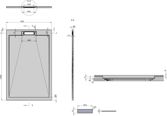 Поддон для душа Vincea VST-4SRL9016W 160x90 белый матовый, с сифоном