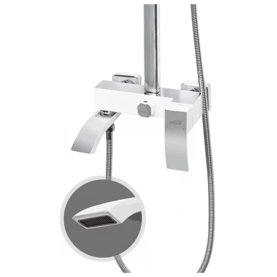 Душевая стойка Hansberge H5077W1, белый/хром