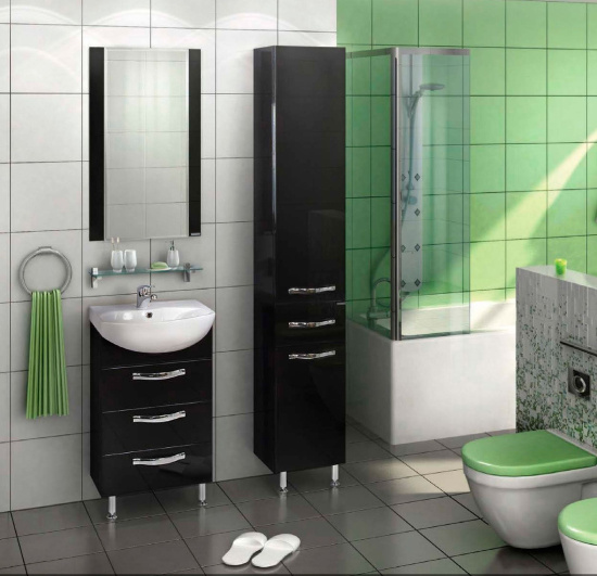 Зеркало Aquaton Ария 50 черный глянец