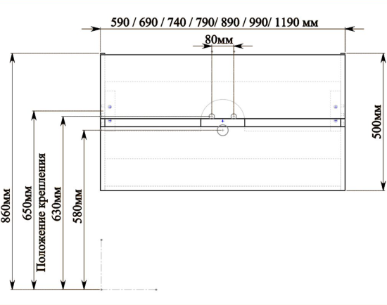 Тумба с раковиной Sanvit Люксор-2 90