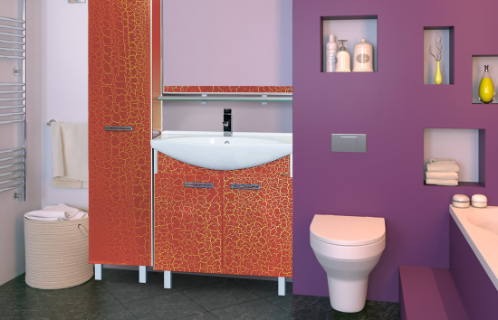 Тумба с раковиной Misty Джулия 75 красная краколет